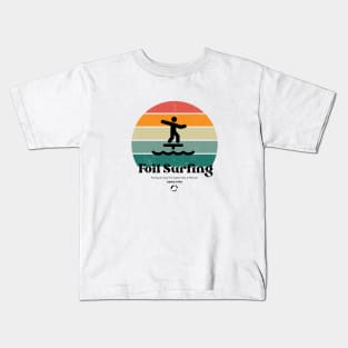 Retro Foil Surfing Design Kids T-Shirt